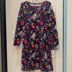 Carter’s long sleeved navy and multi colored flowered long sleeved dress